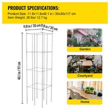 Tomato Cages 11.8x11.8x46.1" 10 Packs Square Plant Support Cages Silver