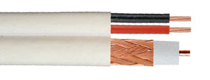 SIAMESE RG59(1)BC 95% CCA SHLD 20+18-2(7) CCA CM WHITE RIB Coaxial Cable 500'