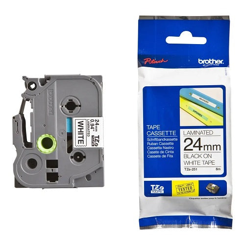 Strong Adhesive Color: Black On White  Brother Label Tape Tze-231