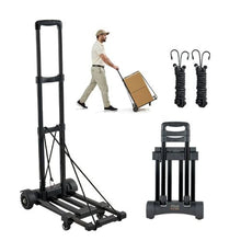 Folding Hand Truck 290 lbs Load Capacity Collapsible Luggage Cart with 4 Wheels Utility Dolly Platform Cart for Airport Travel Luggage