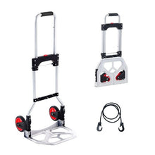 Folding Hand Truck and Dolly 176 lbs Capacity Aluminum Foldable Cart Heavy-Duty Luggage Trolley Cart with Telescoping Handle