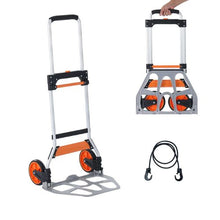 Folding Hand Truck 275 lbs Load Capacity Aluminum Portable Cart  Convertible Hand Truck and Dolly with Telescoping Handle