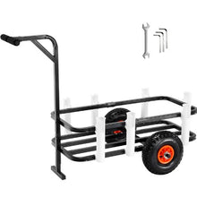 Beach Fishing Cart 200 lbs Load Capacity Fish and Marine Cart with Two 11" Big Wheels Rubber Balloon Tires for Sand Heavy-Duty Steel Pier Wagon Trolley with 7 Rod Holders