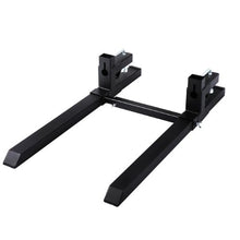 Pallet Forks Clamp On Tractor Bucket Forks with Adjustable Stabilizer Bar Heavy Duty Front Loader Forks Fork Attachment for Skid Steer