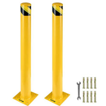 Safety Bollard 42 Inch Height Bollard Post 5.5 Inch Diameter Steel Pipe Safety Bollard Post  Steel Safety Bollard with 8 Anchor Bolts