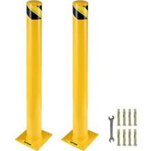 Safety Bollard 36 Inch Height Bollard Post 5.5 Inch Diameter Steel Pipe Safety Bollard Post Steel Safety Bollard with 8 Anchor Bolts