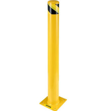 Safety Bollard 5-1/2" OD 42" Height Safety Barrier Bollard Yellow Powder Coat Pipe Steel Safety Barrier with 4 Free Anchor Bolts
