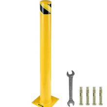 Safety Barrier Bollard 5-1/2" OD 48" Height Yellow Powder Coat Pipe Steel Safety Barrier with 4 Free Anchor Bolts