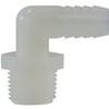 1/4 X 1/4 Hose Barb X MIP White Nylon Elbow 33039W