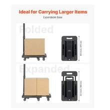 Folding Hand Truck 500 lbs Load Capacity Collapsible Luggage Cart with 6 Wheels Utility Dolly Platform Cart for Airport Travel Luggage