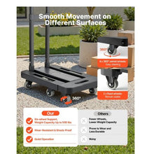 Folding Hand Truck 500 lbs Load Capacity Collapsible Luggage Cart with 6 Wheels Utility Dolly Platform Cart for Airport Travel Luggage