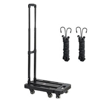 Folding Hand Truck 500 lbs Load Capacity Collapsible Luggage Cart with 6 Wheels Utility Dolly Platform Cart for Airport Travel Luggage