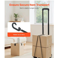 Folding Hand Truck 110 lbs Load Capacity Collapsible Luggage Cart with 2 Wheels Utility Dolly Platform Cart for Airport Travel Furniture Luggage