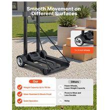 Folding Hand Truck 110 lbs Load Capacity Collapsible Luggage Cart with 2 Wheels Utility Dolly Platform Cart for Airport Travel Furniture Luggage