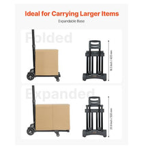 Folding Hand Truck 290 lbs Load Capacity Collapsible Luggage Cart with 4 Wheels Utility Dolly Platform Cart for Airport Travel Luggage