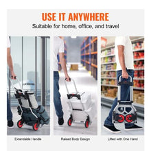Folding Hand Truck and Dolly 176 lbs Capacity Aluminum Foldable Cart Heavy-Duty Luggage Trolley Cart with Telescoping Handle
