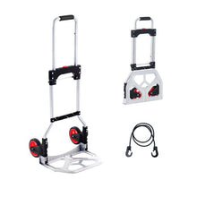 Folding Hand Truck and Dolly 176 lbs Capacity Aluminum Foldable Cart Heavy-Duty Luggage Trolley Cart with Telescoping Handle