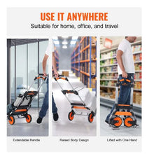Folding Hand Truck 309 lbs Load Capacity Aluminum Portable Cart Convertible Hand Truck and Dolly with Telescoping Handle
