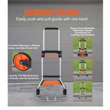 Folding Hand Truck 275 lbs Load Capacity Aluminum Portable Cart  Convertible Hand Truck and Dolly with Telescoping Handle