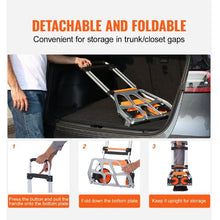 Folding Hand Truck 275 lbs Load Capacity Aluminum Portable Cart  Convertible Hand Truck and Dolly with Telescoping Handle