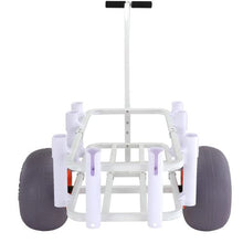 Beach Fishing Cart 300 lbs Load Capacity Fish and Marine Cart with Two 13" Big Wheels PU Balloon Tires for Sand Heavy-Duty Aluminum Pier Wagon Trolley with 8 Rod Holders