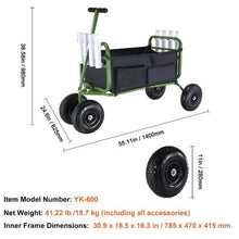 Beach Fishing Cart 300 lbs Load Capacity Foldable Fish and Marine Cart with Four 11" Big Wheels Rubber Balloon Tires Heavy-Duty Steel Pier Wagon Trolley with 8 Rod Holders