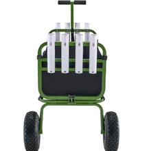 Beach Fishing Cart 300 lbs Load Capacity Foldable Fish and Marine Cart with Four 11" Big Wheels Rubber Balloon Tires Heavy-Duty Steel Pier Wagon Trolley with 8 Rod Holders