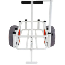 Beach Fishing Cart 350 lbs Load Capacity Fish and Marine Cart with Two 16" Big Wheels PU Balloon Tires for Sand  Heavy-Duty Aluminum Pier Wagon Trolley