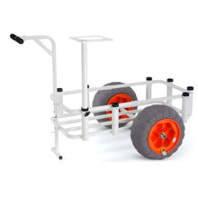 Beach Fishing Cart 350 lbs Load Capacity Fish and Marine Cart with Two 16" Big Wheels PU Balloon Tires for Sand  Heavy-Duty Aluminum Pier Wagon Trolley