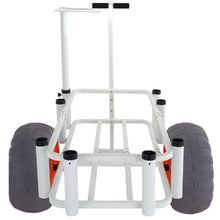Beach Fishing Cart 350 lbs Load Capacity Fish and Marine Cart with Two 16" Big Wheels PU Balloon Tires for Sand  Heavy-Duty Aluminum Pier Wagon Trolley