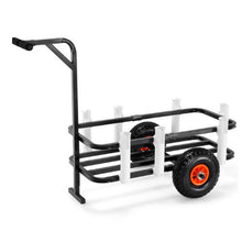Beach Fishing Cart 200 lbs Load Capacity Fish and Marine Cart with Two 11" Big Wheels Rubber Balloon Tires for Sand Heavy-Duty Steel Pier Wagon Trolley with 7 Rod Holders