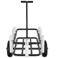 Beach Fishing Cart 200 lbs Load Capacity Fish and Marine Cart with Two 11" Big Wheels Rubber Balloon Tires for Sand Heavy-Duty Steel Pier Wagon Trolley with 7 Rod Holders