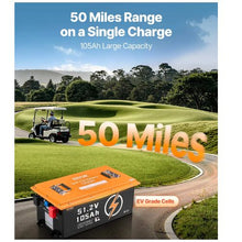 48V 105Ah Golf Cart Lithium Battery 48 Volt Golf Cart Battery with 200A BMS Touch Monitor and Mobile APP Battery with 600A Peak Current