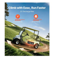 36V 105Ah Golf Cart Lithium Battery 36 Volt Golf Cart Battery with 200A BMS LCD Monitor and Mobile APP LiFePO4 Battery with 600A Peak Current