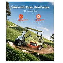 36V 105Ah Golf Cart Lithium Battery 36 Volt Golf Cart Battery with 200A BMS Touch Monitor and Mobile APP LiFePO4 Battery with 600A Peak Current