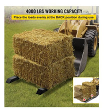Pallet Forks Clamp On Tractor Bucket Forks with Adjustable Stabilizer Bar Heavy Duty Front Loader Forks Fork Attachment for Skid Steer