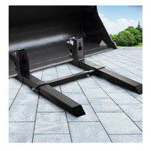 Pallet Forks Clamp On Tractor Bucket Forks with Adjustable Stabilizer Bar Heavy Duty Front Loader Forks Fork Attachment for Skid Steer
