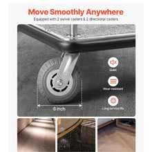 Luggage Cart 800 LBS Load Capacity Brushed Stainless Steel Finish Valet Cart with Grey Carpeted Deck and 6-inch Rubber Wheels