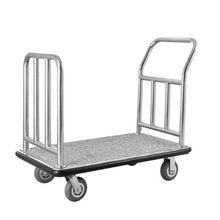 Luggage Cart 750 LBS Load Capacity Deluxe Platform Truck with Removable Front Frame Valet Cart with Grey Carpeted Deck and 6-inch Rubber Wheels