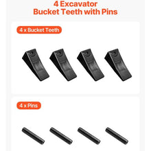 Excavator Bucket Teeth with Pins 4 Pack X156L Bucket Tooth Set for Smooth & Efficient Excavation Heavy Duty 5.3 in Long Digging Buckets Teeth Replacement for Skid Steer
