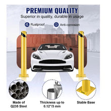 Safety Bollard 36 Inch Height Bollard Post 4.5 Inch Diameter Steel Pipe Safety Bollard Post Yellow Steel Bollard with 8 Anchor Bolts