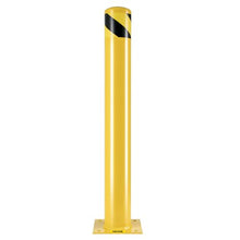 Safety Bollard 36 Inch Height Bollard Post 4.5 Inch Diameter Steel Pipe Safety Bollard Post Yellow Steel Bollard with 8 Anchor Bolts