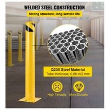 Safety Bollard 2"x4.5" Safety Barrier Bollard 4-1/2" OD 42" Height Yellow Powder Coat Pipe Steel Safety Barrier with 4 Free Anchor Bolts