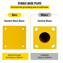 Safety Bollard 2"x4.5" Safety Barrier Bollard 4-1/2" OD 42" Height Yellow Powder Coat Pipe Steel Safety Barrier with 4 Free Anchor Bolts