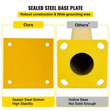 Safety Bollard 48 Inch Height Bollard Post 5.5 Inch Diameter Steel Pipe Safety Bollard Post Yellow Steel Bollard Steel Safety Bollard with 8 Anchor Bolts