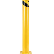 Safety Bollard 48 Inch Height Bollard Post 5.5 Inch Diameter Steel Pipe Safety Bollard Post Yellow Steel Bollard Steel Safety Bollard with 8 Anchor Bolts