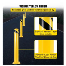 Safety Bollard 48 Inch Height Bollard Post 4.5 Inch Diameter Steel Pipe Safety Bollard Post Yellow Steel Bollard  Steel Safety Bollard with 8 Anchor Bolts