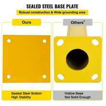 Safety Bollard 48 Inch Height Bollard Post 4.5 Inch Diameter Steel Pipe Safety Bollard Post Yellow Steel Bollard  Steel Safety Bollard with 8 Anchor Bolts