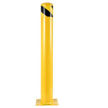 Safety Bollard 48 Inch Height Bollard Post 4.5 Inch Diameter Steel Pipe Safety Bollard Post Yellow Steel Bollard  Steel Safety Bollard with 8 Anchor Bolts
