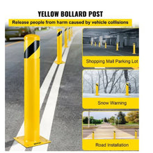 Safety Bollard 42 Inch Height Bollard Post 5.5 Inch Diameter Steel Pipe Safety Bollard Post  Steel Safety Bollard with 8 Anchor Bolts